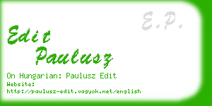 edit paulusz business card